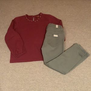 7 For All Mankind Girl's Shirt and Pant Set
